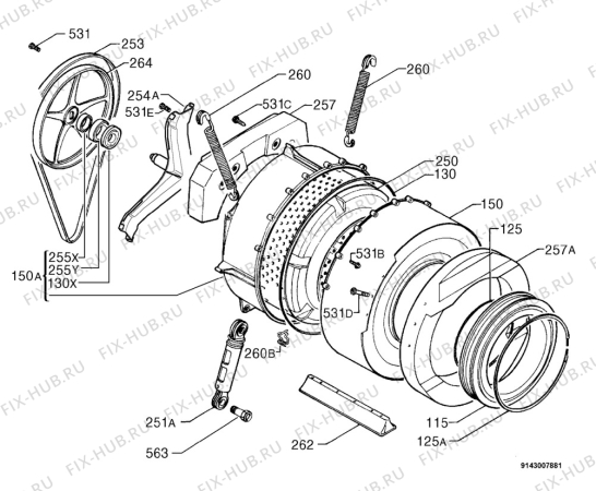 Взрыв-схема стиральной машины Juno WT8013 - Схема узла Functional parts 267